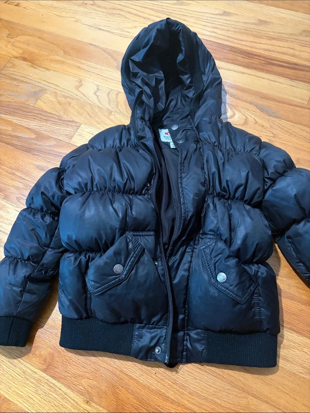 Appaman Black Hooded Puffer Coat for Kids
